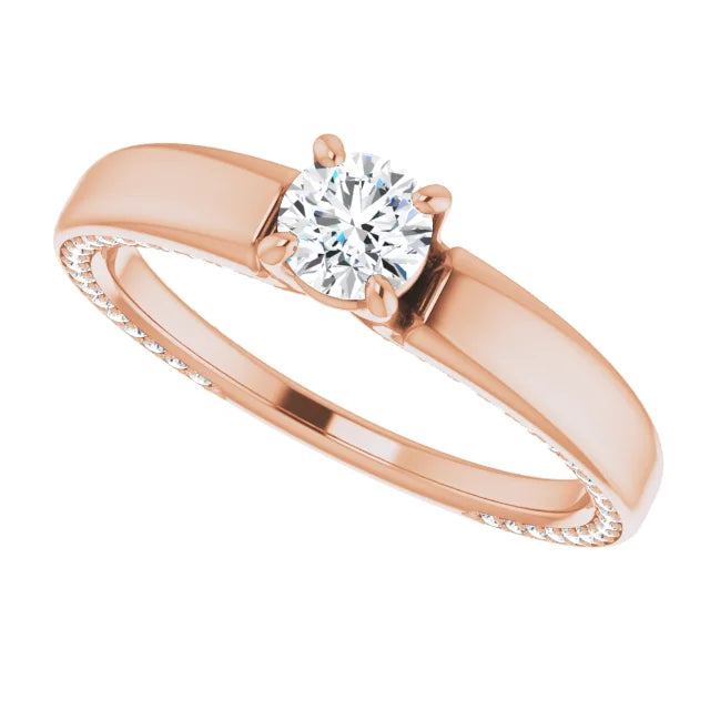 White Gold Diamond Solitaire Engagement Ring with 4 Prongs
