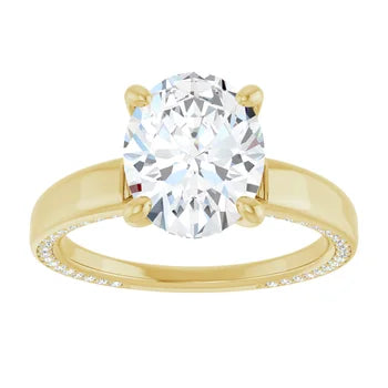 Bague d'engagement solitaire à 4 griffes en or blanc 14k avec diamant de laboratoire rond 1,50 ct et pavé secret