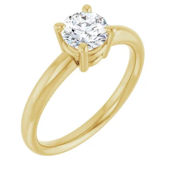 Bague d'engagement solitaire quatre griffes en or blanc 14k avec diamant naturel 0,70 ct