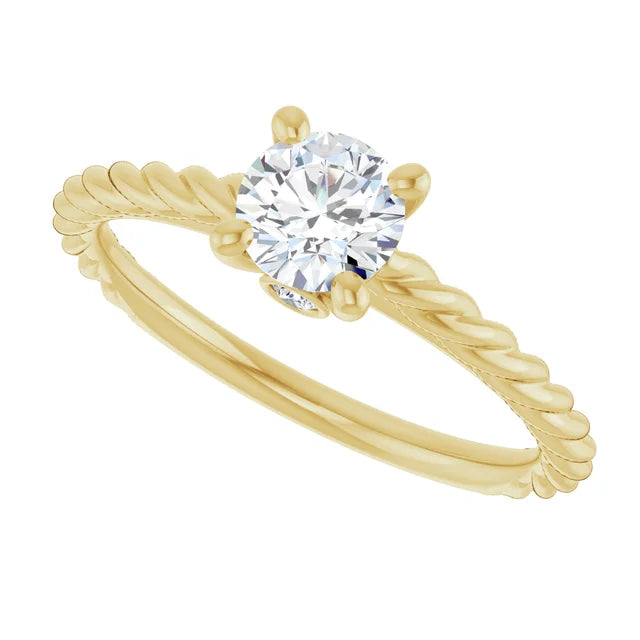 White Gold Diamond Solitaire Engagement Ring with 4 Prongs