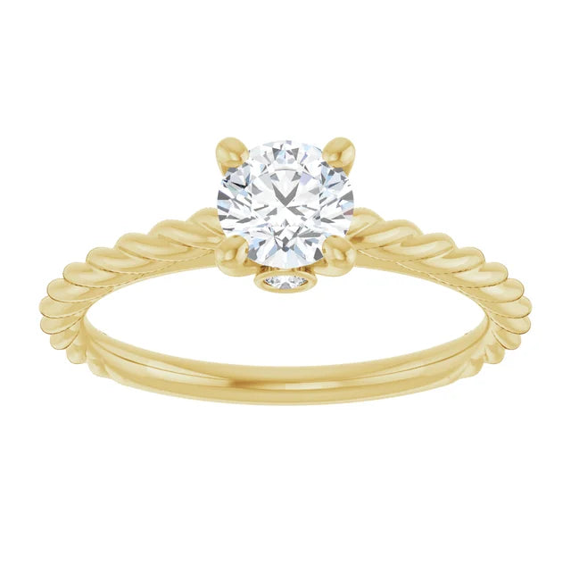 White Gold Diamond Solitaire Engagement Ring with 4 Prongs