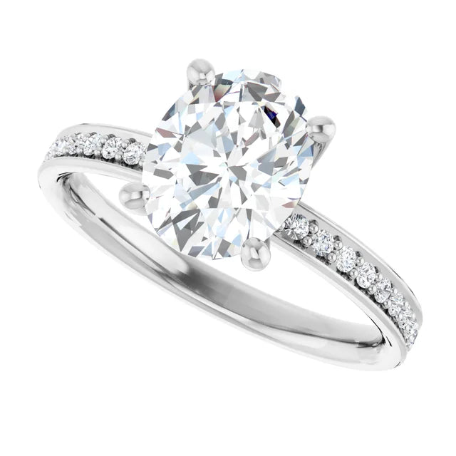 Bague de fiançailles solitaire et pavé en or jaune 10k avec diamant de laboratoire rond de 1,50 ct (VVS1, E, IGI) et 24 diamants d'entourage