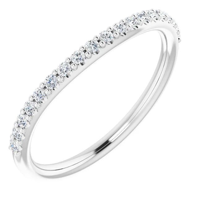 Bague De Fiançailles Diamant Coupe Ronde Pavé Or Blanc