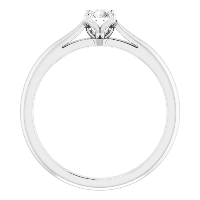 White Gold Diamond Solitaire Engagement Ring with 4 Prongs
