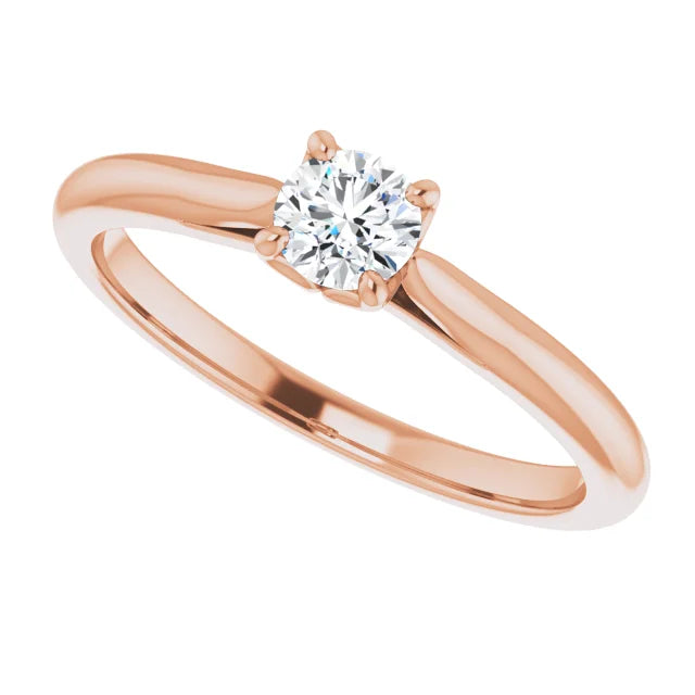 White Gold Diamond Solitaire Engagement Ring with 4 Prongs