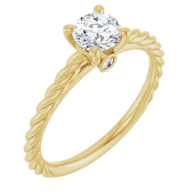 White Gold Diamond Solitaire Engagement Ring with 4 Prongs
