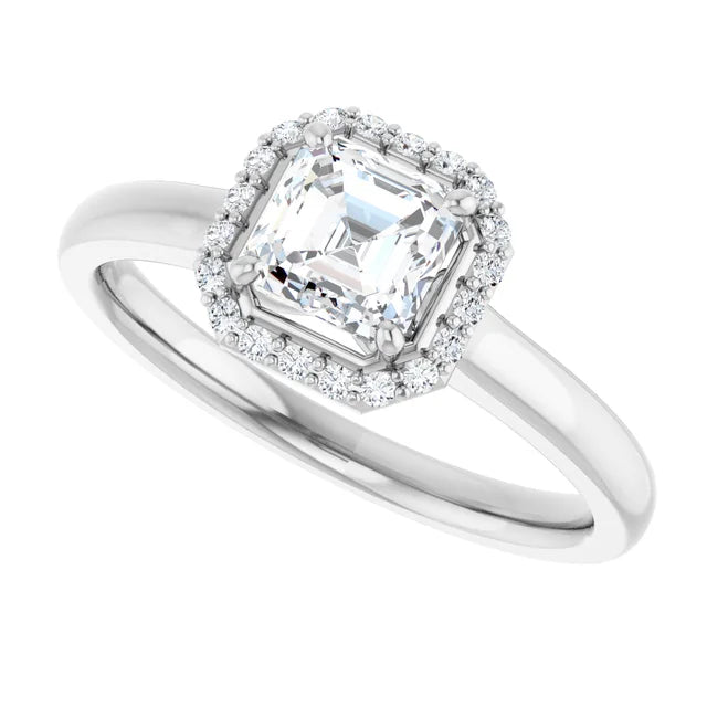 14 Karat White Gold Halo Wedding Ring
