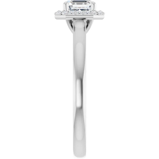 14 Karat White Gold Halo Wedding Ring