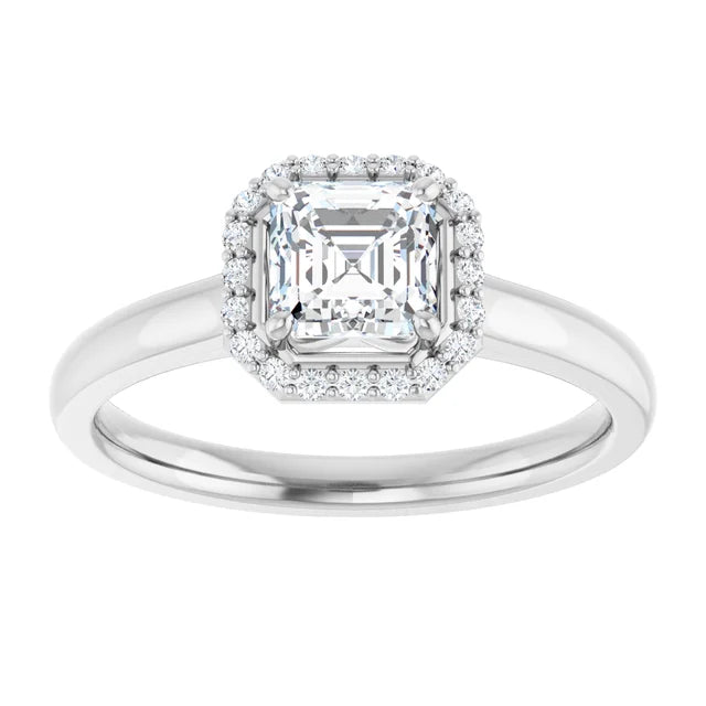 14 Karat White Gold Halo Wedding Ring