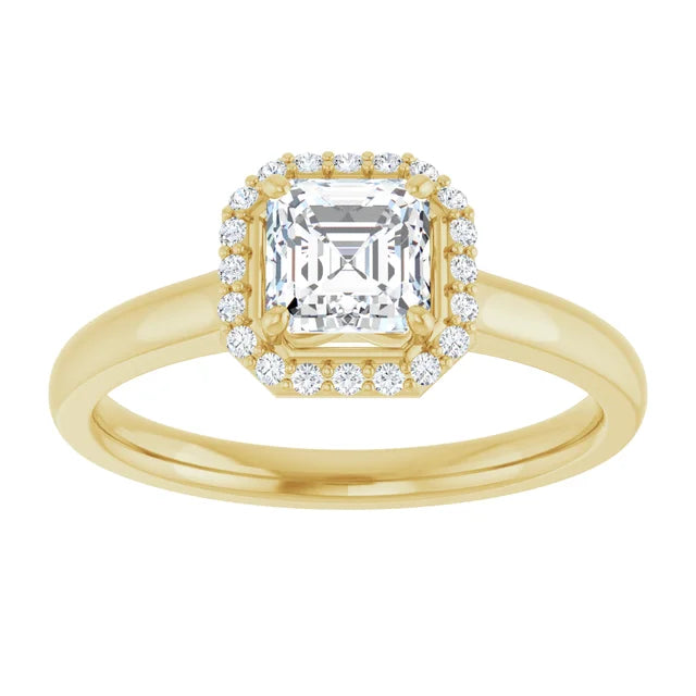 14 Karat White Gold Halo Wedding Ring
