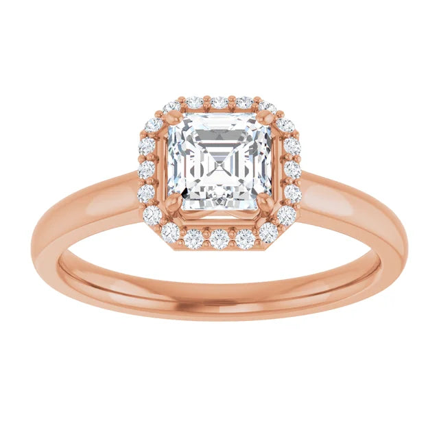 14 Karat White Gold Halo Wedding Ring