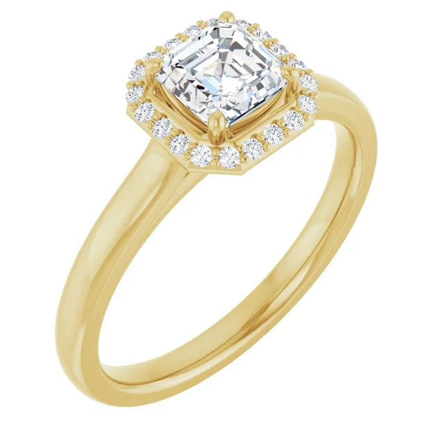 14 Karat White Gold Halo Wedding Ring