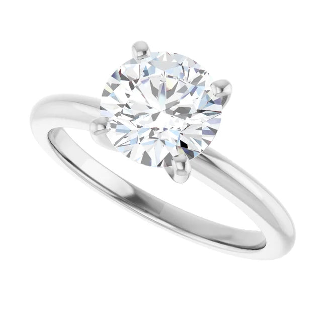White Gold Diamond 4 Prong Solitaire Engagement Ring