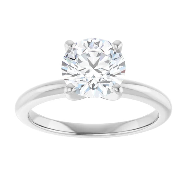 White Gold Diamond 4 Prong Solitaire Engagement Ring