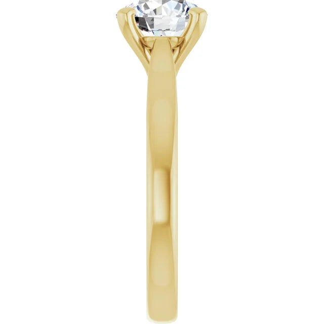 Bague d'engagement solitaire en or jaune 14k avec diamant de laboratoire rond 1,75 ct