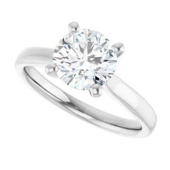 Bague d'engagement solitaire en or jaune 14k avec diamant de laboratoire rond 1,75 ct