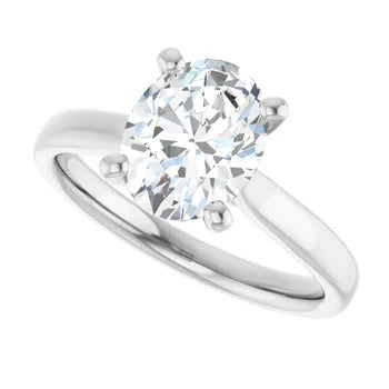 Bague d'engagement solitaire en or jaune 14k avec diamant de laboratoire ovale 1,75 ct
