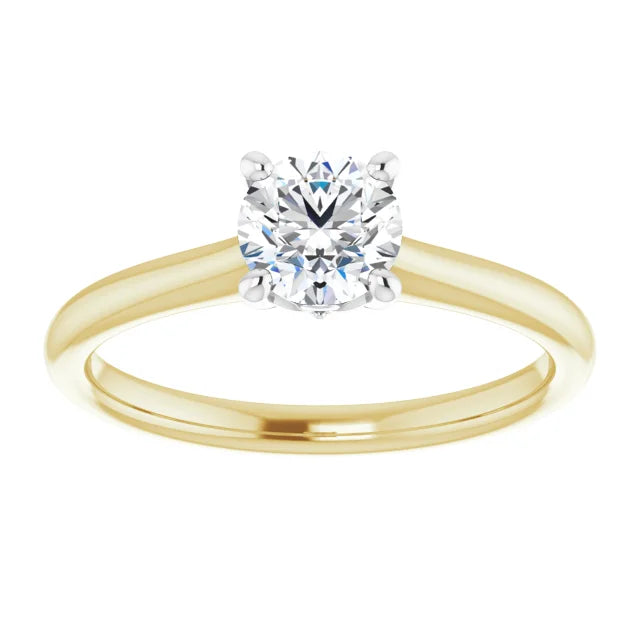 Antique Solitaire Engagement Ring Yellow Gold Diamond 4 Prongs