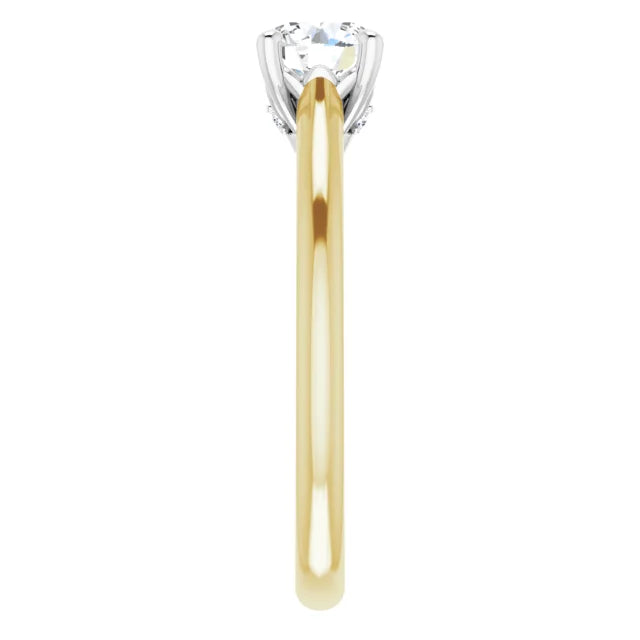 Antique Solitaire Engagement Ring Yellow Gold Diamond 4 Prongs