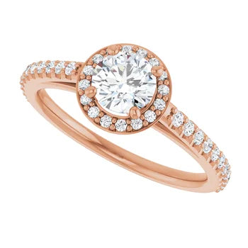 White Gold and Diamond Halo Engagement Ring