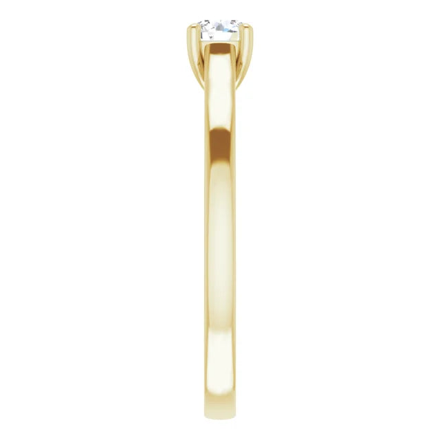 Antique Solitaire Engagement Ring Yellow Gold Diamond 4 Prongs