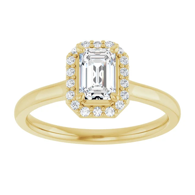 14 Karat White Gold and Diamond Halo Engagement Ring