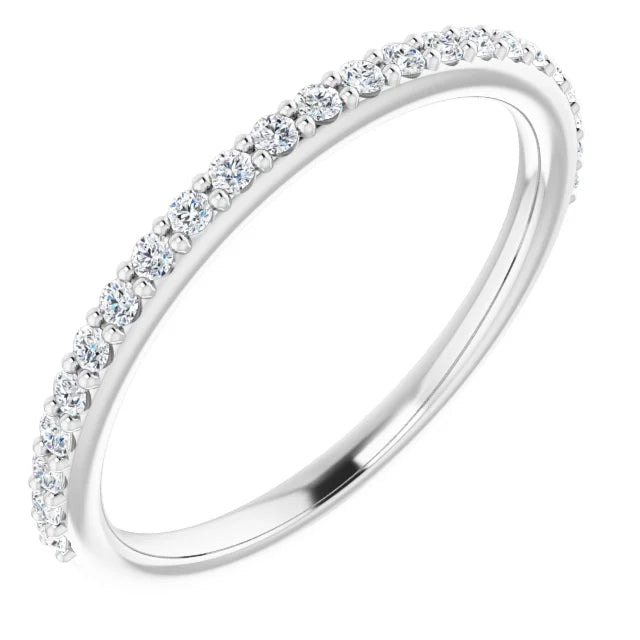 Bague de fiançailles solitaire et pavé en or blanc 14k avec diamant central rond de 0,25 ct (GIA) et 22 diamants d'entourage