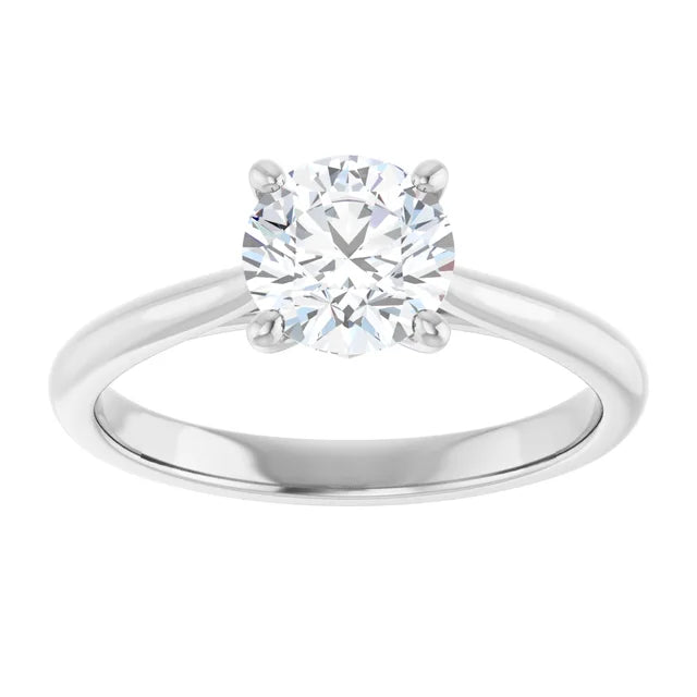 Bague d'engagement solitaire classique en or 14 K avec diamant de laboratoire rond 1,00 ct