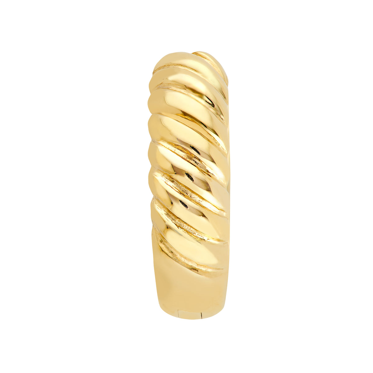 Boucles d'oreilles Huggies semi-torsadées 4 x 13 mm en or jaune 14k