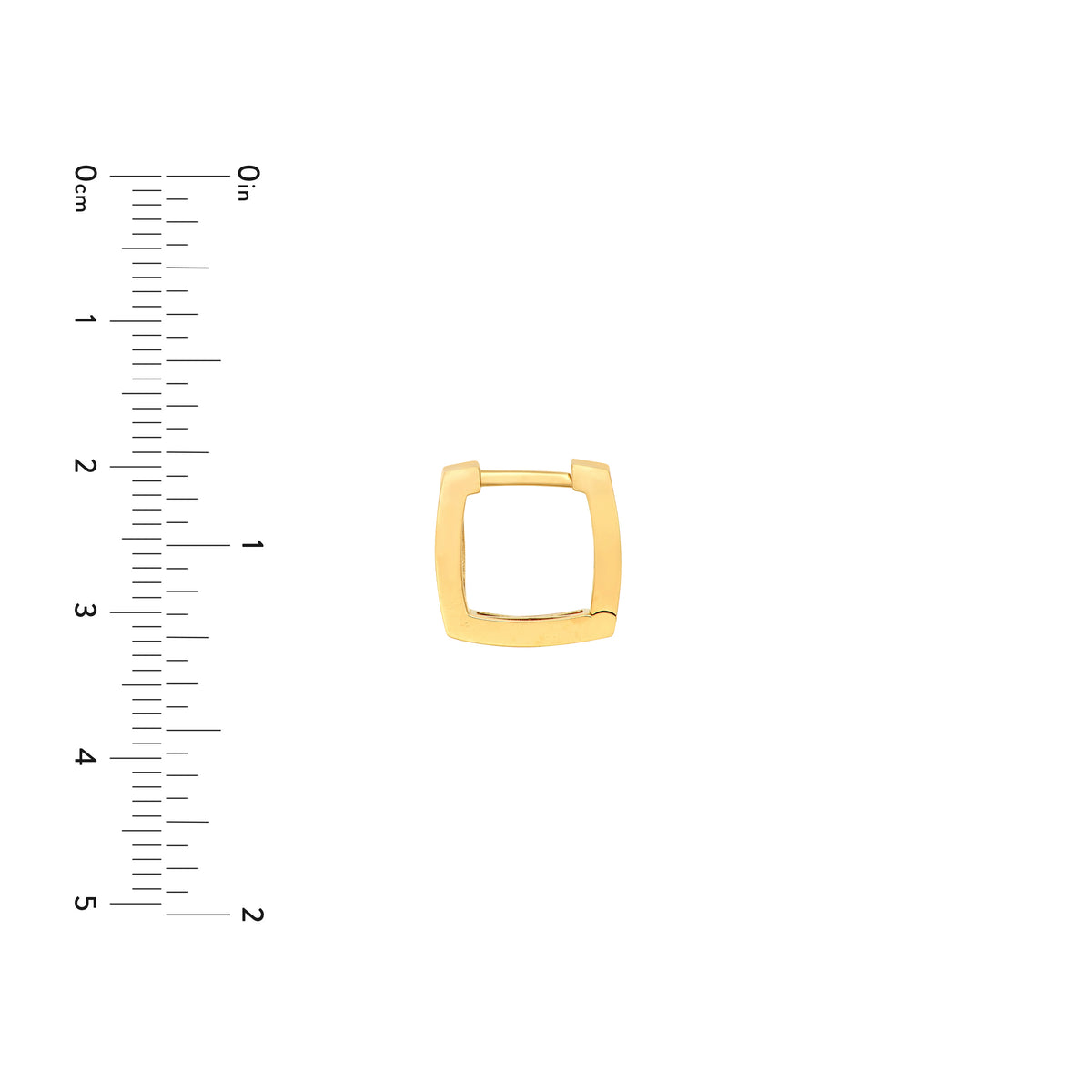 Petites créoles carrées Huggies en or jaune 14k