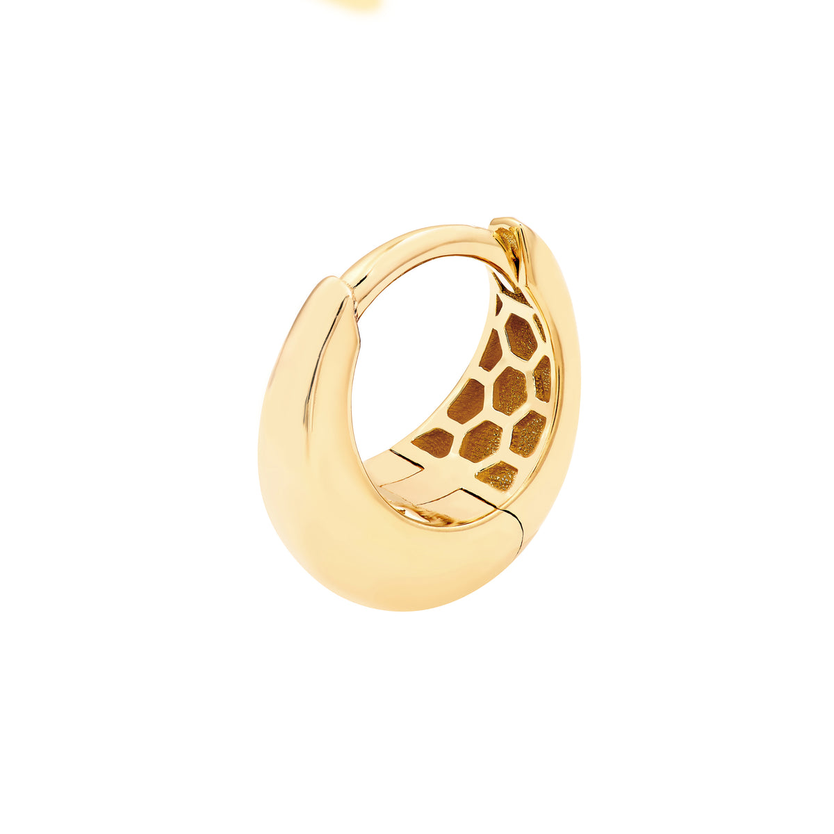Boucles d'oreilles Huggies bombées goutte en or jaune 14k