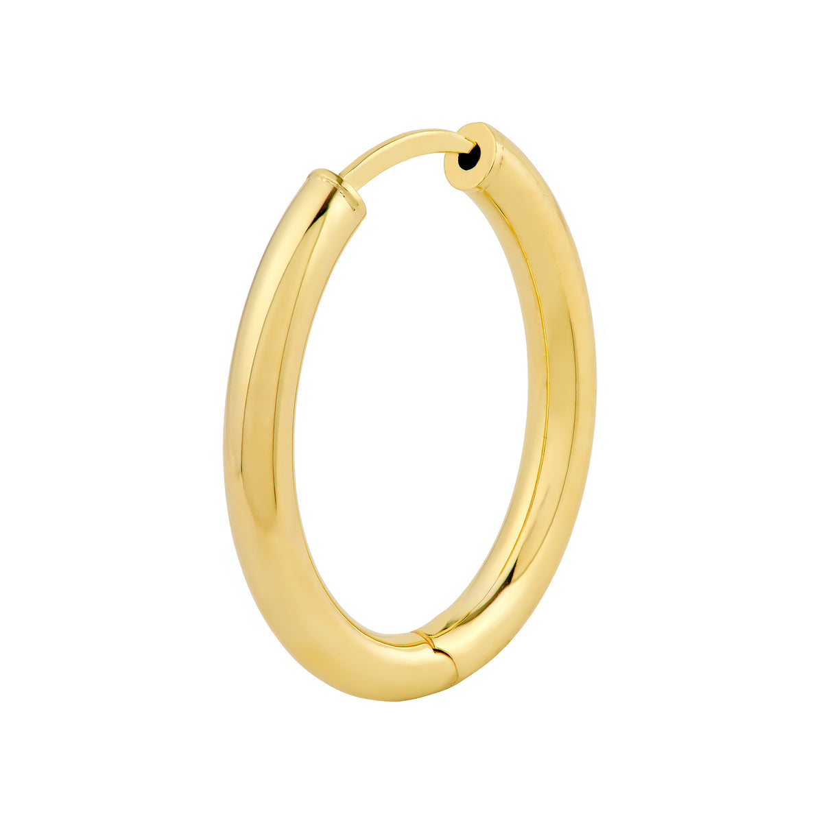 Boucles d'oreilles Huggies ovales 20 x 15 mm en or jaune 14k