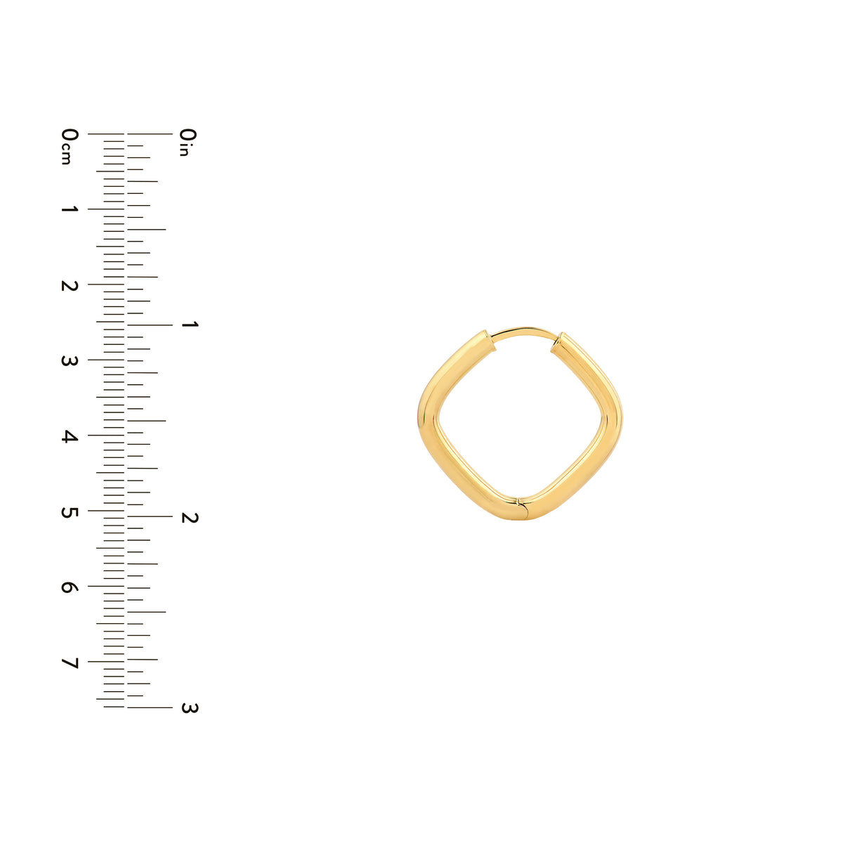 Huggies carrées  15 mm en or 14k – Design géométrique
