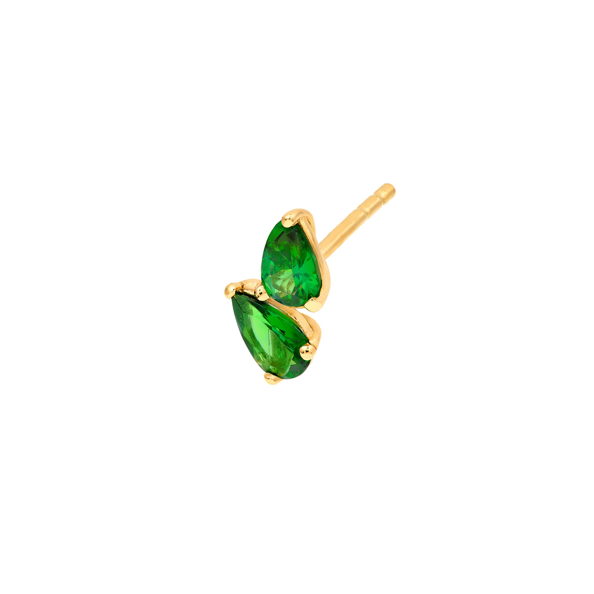 Puces d'oreilles duo poires en or 14k – Tsavorite ou Rubis (0,75 ct CTW)