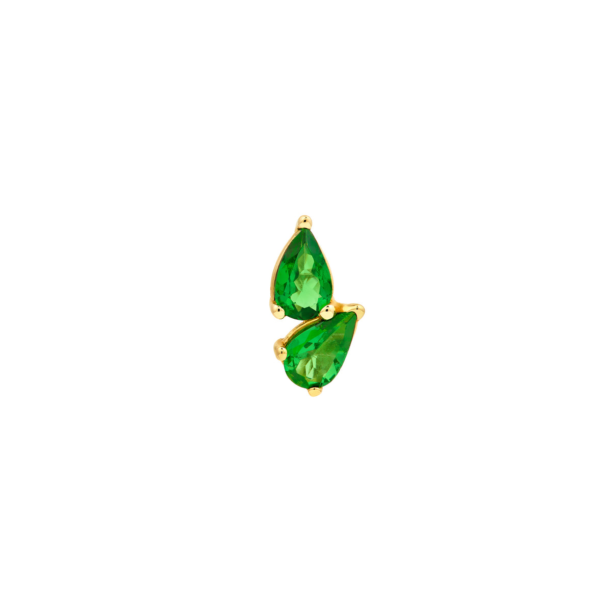 Puces d'oreilles duo poires en or 14k – Tsavorite ou Rubis (0,75 ct CTW)