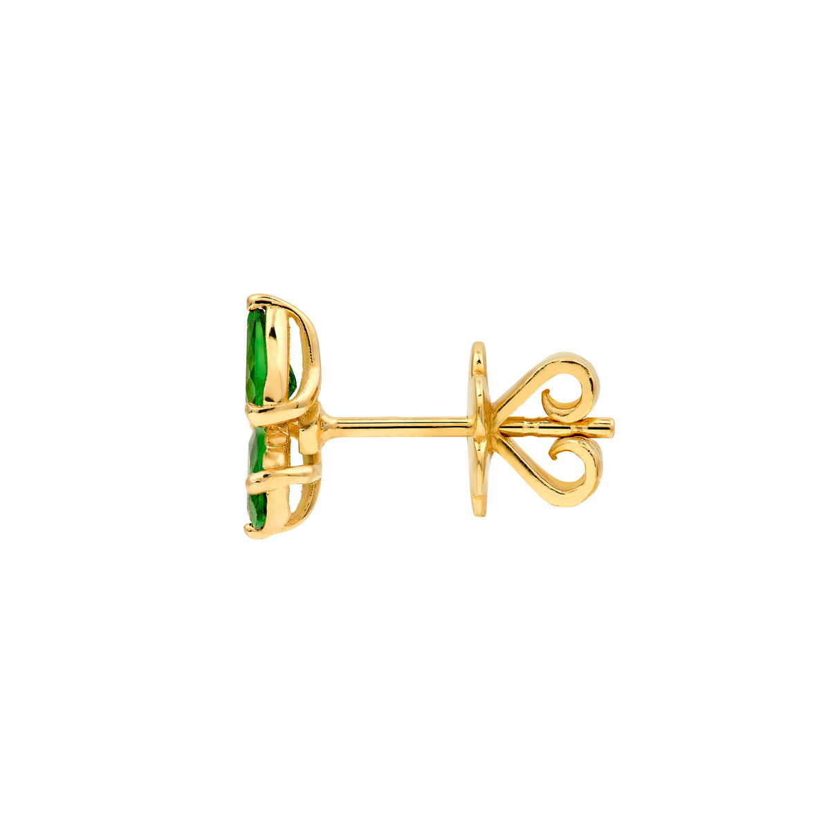 Puces d'oreilles duo poires en or 14k – Tsavorite ou Rubis (0,75 ct CTW)