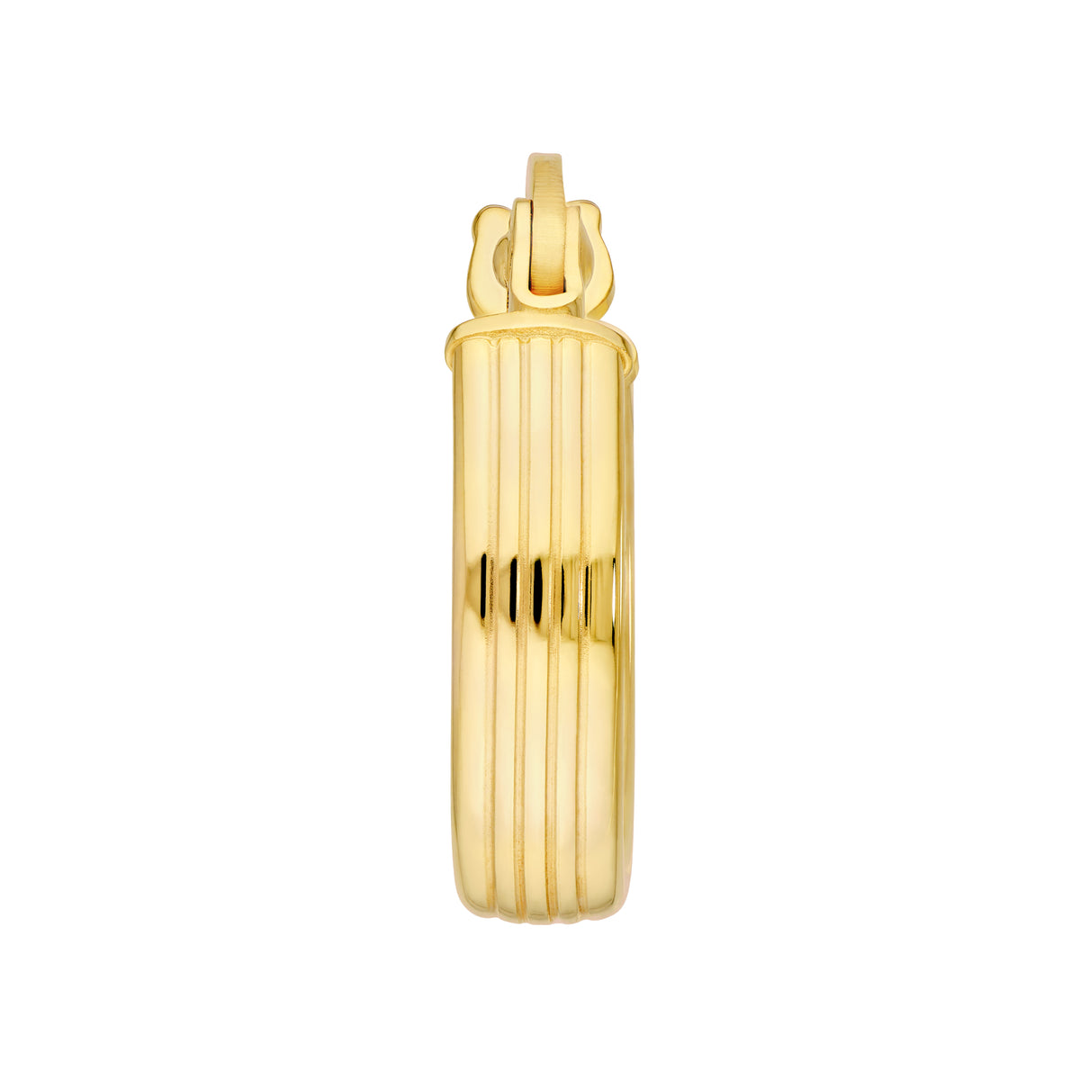 Créoles en or jaune 14k – Design strié et élégant