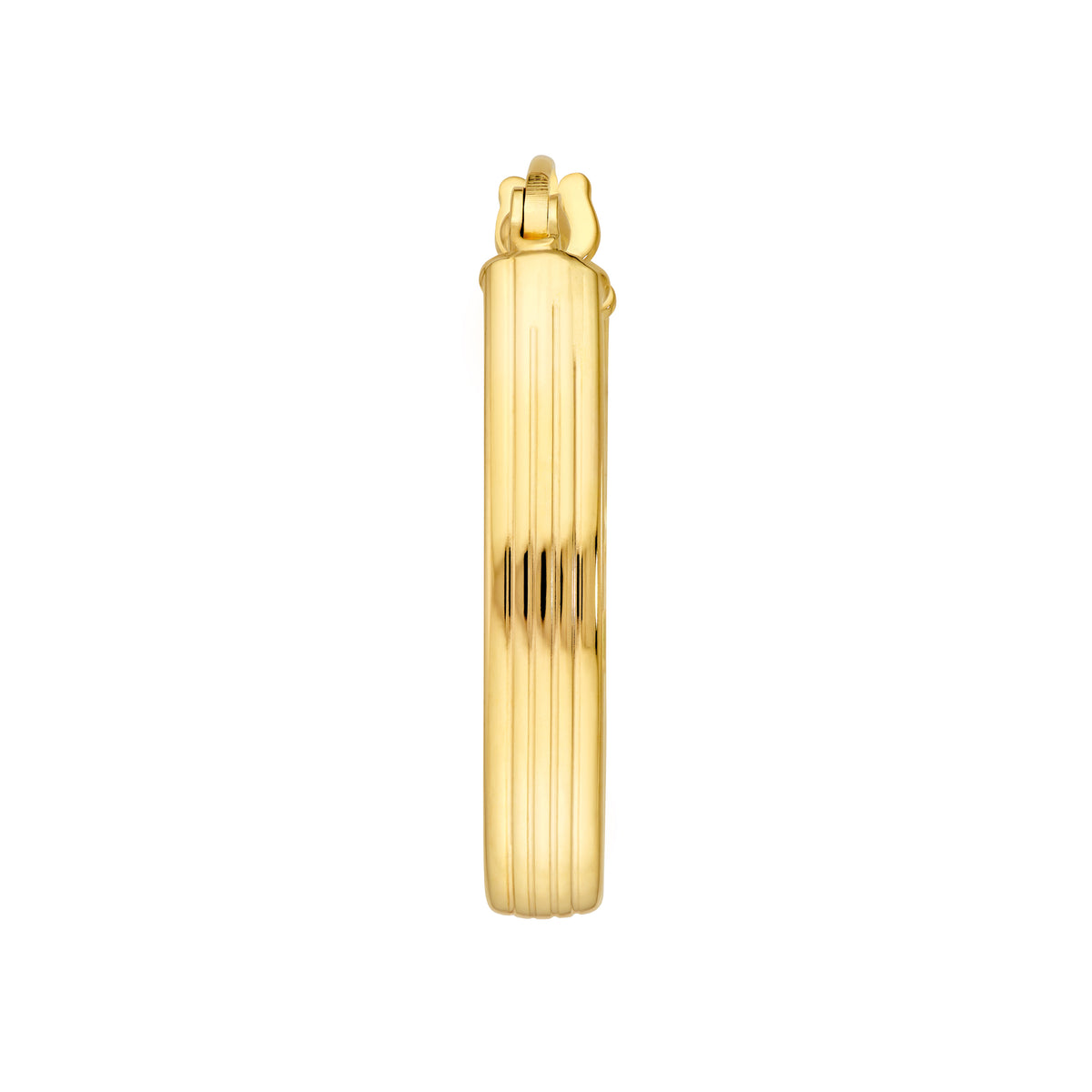 Créoles en or jaune 14k – Design strié et élégant