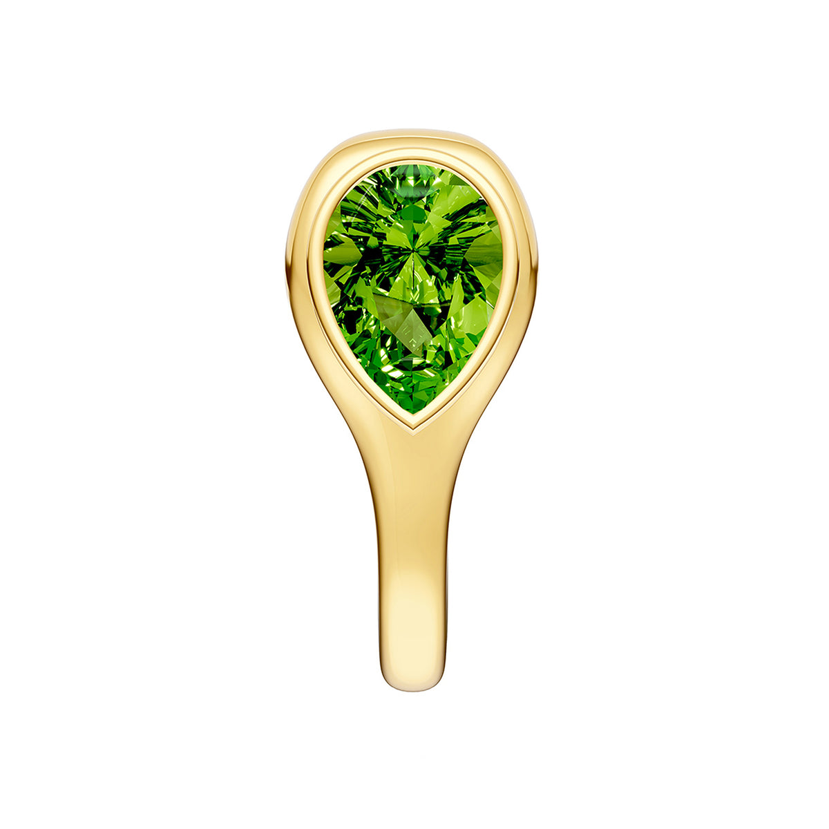 Boucles d'oreilles poire en péridot et or jaune 10k