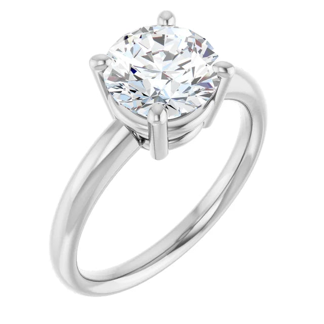 White Gold 4 Prong Diamond Solitaire Engagement Ring
