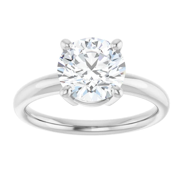 White Gold 4 Prong Diamond Solitaire Engagement Ring