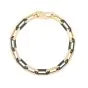 14 karat yellow gold and onyx bracelet, plain and polished finish, lobster clasp, 19 CM