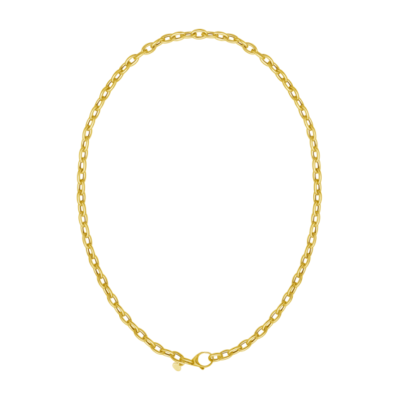 Chaîne trombone en or jaune 14k (18 in) avec grand fermoir porte-breloques