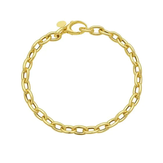 Bracelet chaîne trombone en or jaune 14k