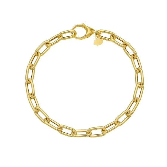 Bracelet chaîne trombone en or jaune 14k