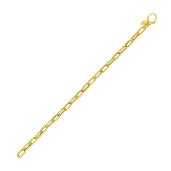 Bracelet chaîne trombone en or jaune 14k