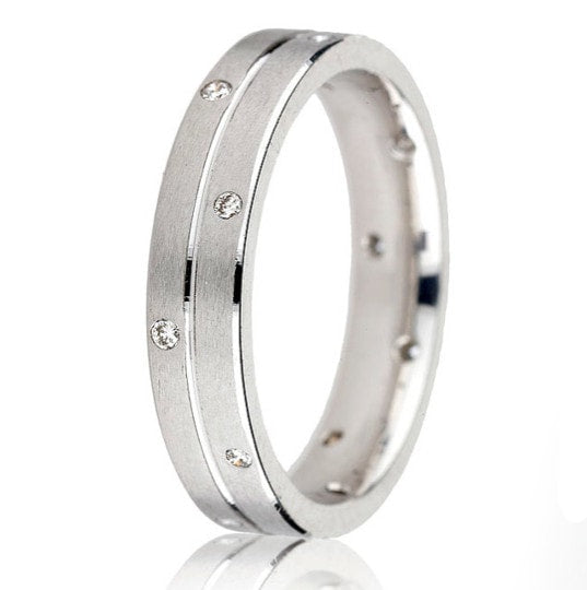 Jonc à Diamants 4mm pour Femme