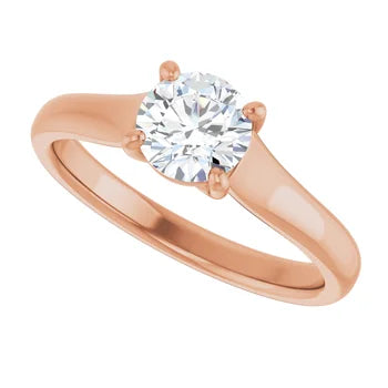 Bague d'engagement solitaire quatre griffes en or blanc 14k avec diamant naturel taille coussin 0,60 ct
