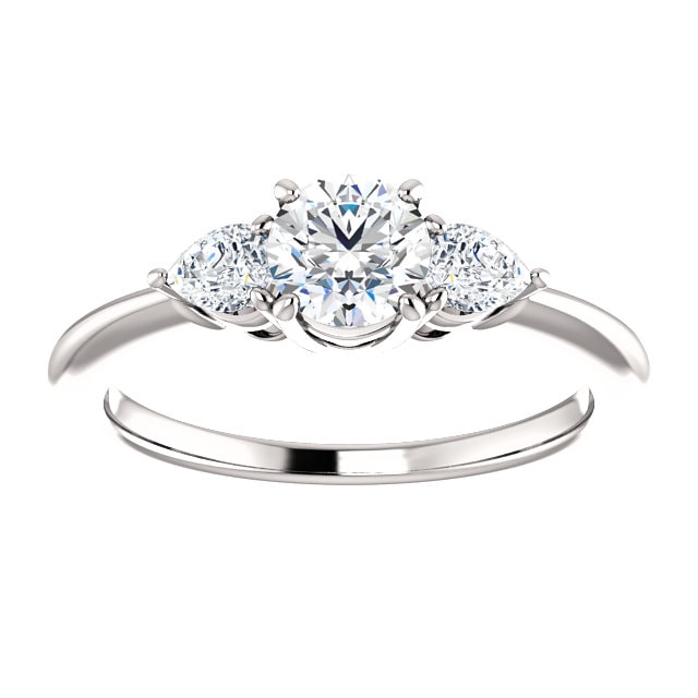 Bague de Fiançaille Trinité en Or Blanc 14 Karats