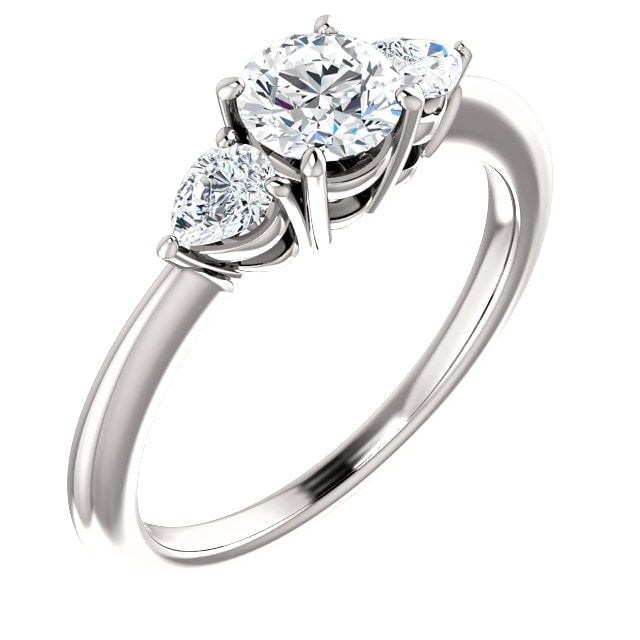 Bague de Fiançaille Trinité en Or Blanc 14 Karats